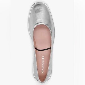 Coach Metallic Silver Flats